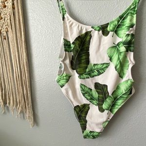 Forever 21 tropical leaf swim suit